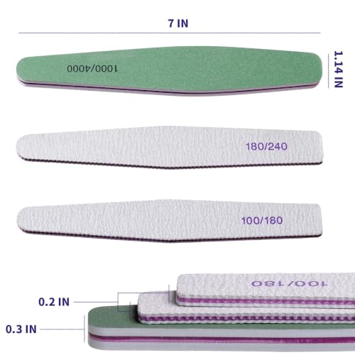 SWEET VIEW 14PCS Nail Files Buffers Set for All Nail Types – Natural, Gel & Acrylic