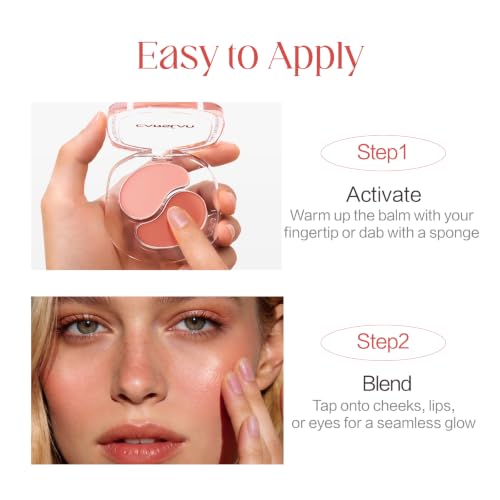 CARSLAN 2-in-1 Cream Blush Palette - Matte & Dewy Finish for Cheeks & Lips