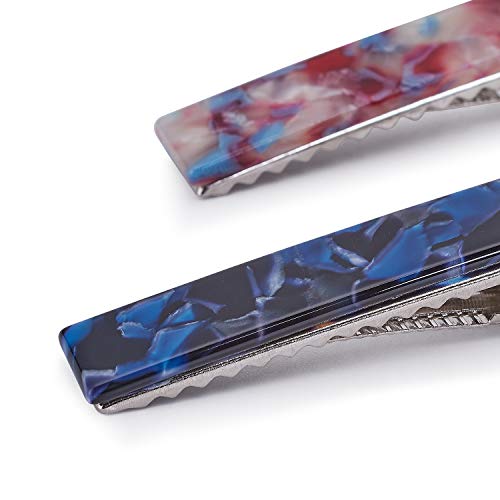 Acrylic Hair Barrettes 8pc Set Geometric Marble Duckbill Clips for Women Girls