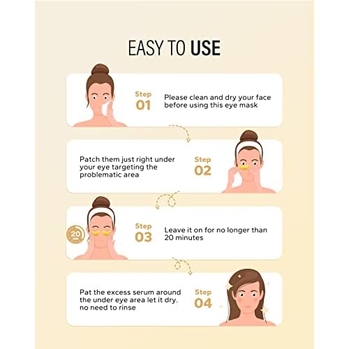 Maskiss 24k Gold Under Eye Patches (25 Pairs), eye mask, Collagen Skin Care Products, Eye Patches for Puffy Eyes, eye masks for dark circles and puffiness