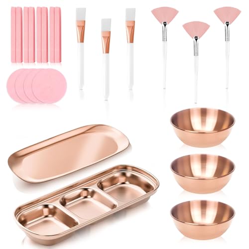 23-Piece Rose Gold Esthetician Facial Skincare Tool & Mixing Bowl Set