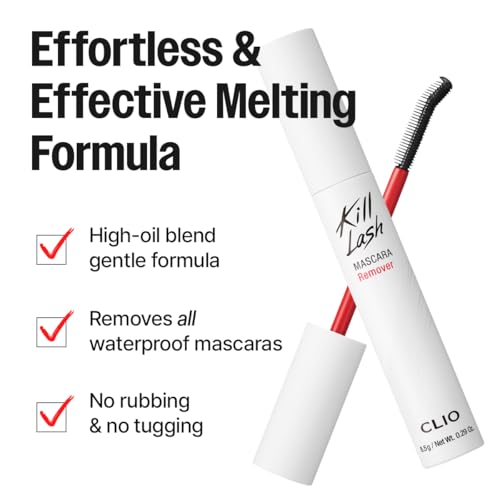 CLIO Kill Lash Mascara Remover - Waterproof Oil Cleanser with Precision Brush