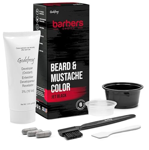 Godefroy Beard and Mustache Dye for Men - Jet Black, 6 Weeks of Gray Coverage