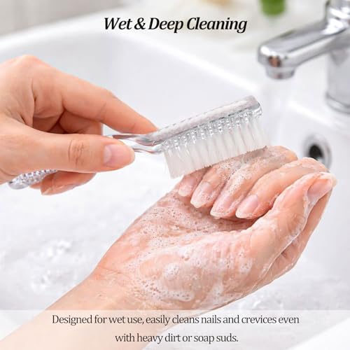 Dual-Sided Nail Cleaning Brush Set with Ergonomic Grip (2 Pack)