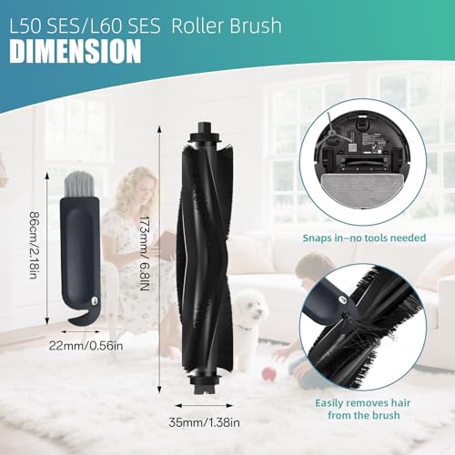 Eufy L60/L50 Replacement Roller Brush Kit - 2-Pack with Cleaning Tool