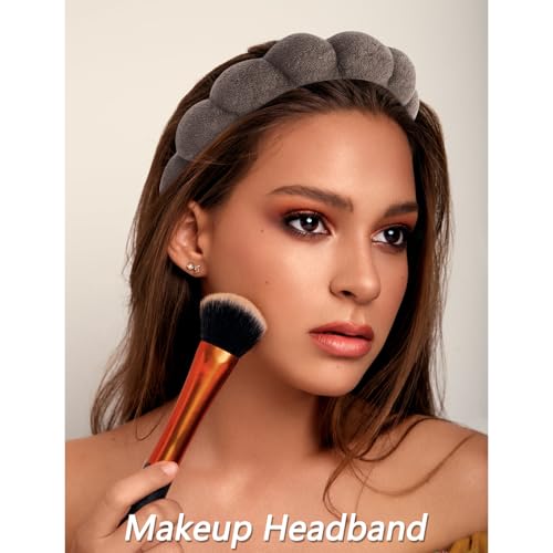 Dark Brown Spa Headband & Makeup Face Wash Headbands with Accessories - 5 Pcs