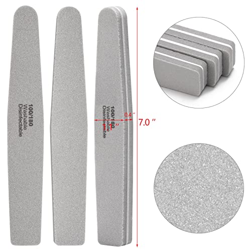 LoveBB Gray Double Sided Nail Buffer Blocks 10 Pcs 100/180 Grit for Acrylic & Natural Nails