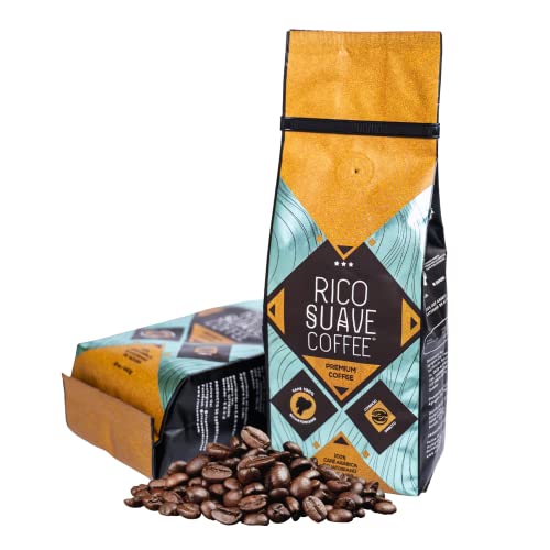 Rico Suave Premium Coffee - 100% Ecuadorian Arabica Beans, Medium-Dark Roast, Whole Beans (340g)