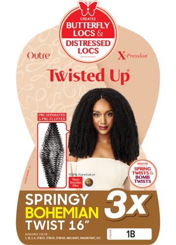 Outre Xpression Twisted Up Springy Bohemian Twist Hair 16" (1B)