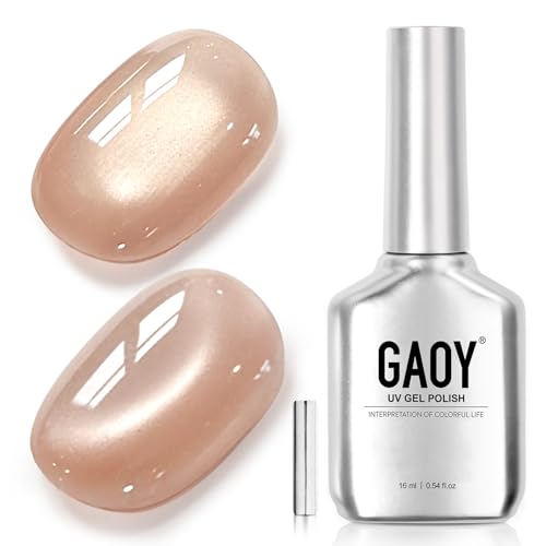 GAOY Pink Cat Eye Gel Nail Polish - Holographic 16ml UV Gel