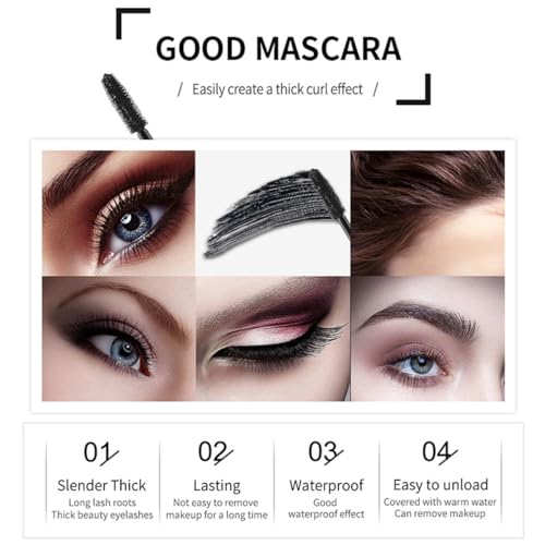 4 Pack Waterproof 4D Silk Fiber Lash Mascara - Long-Lasting, Non-Clumping, Black
