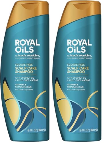 Head & Shoulders Royal Oils Moisturizing Shampoo 12.8 Fl Oz Pack of 2 for Curly & Coily Hair