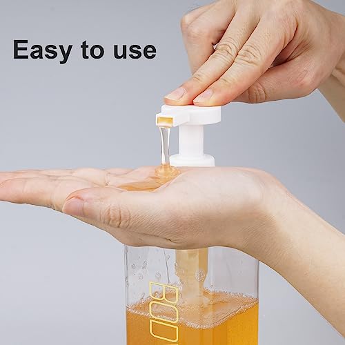 Hethyo Clear Refillable Shower Pump Bottles 3 Pack, 18.6oz Bathroom Dispensers
