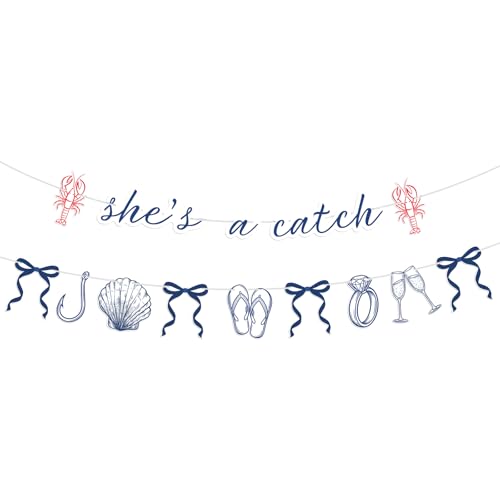 She's a Catch Bachelorette Party Banner Set - Coastal Decor