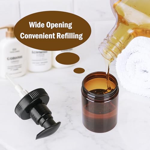 Cosywell 4oz Pump Bottle Dispenser - 8 Pack D-Brown Refillable Containers