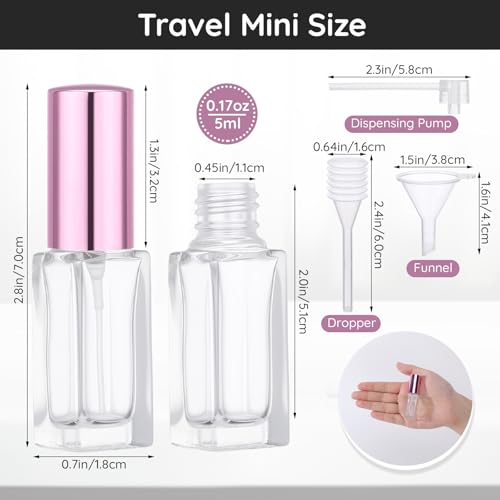 Segbeauty 20pcs Mini Glass Spray Bottles 5ml - Travel Atomizer
