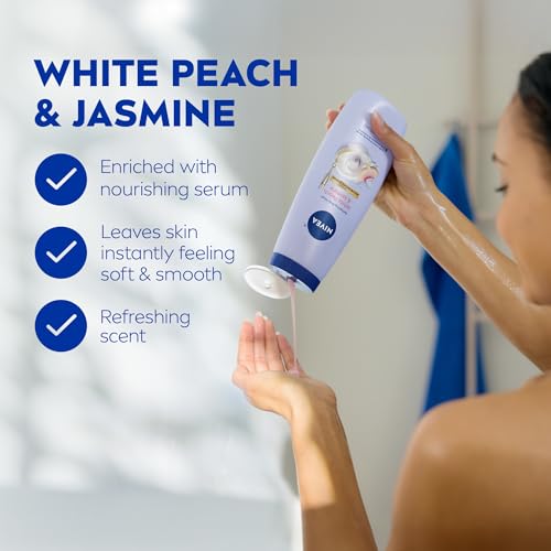 NIVEA Refreshing White Peach & Jasmine Body Wash, 20 Fl Oz