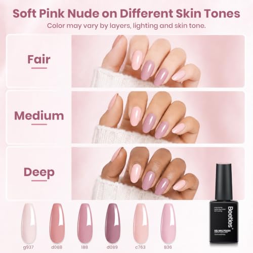 Beetles Cozy Palette Gel Polish Set - 6 Soft Nude Pink Shades