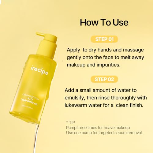 IRECIPE Ceramide Yuja Cleansing Oil – Deep Pore Makeup Remover (200ml)