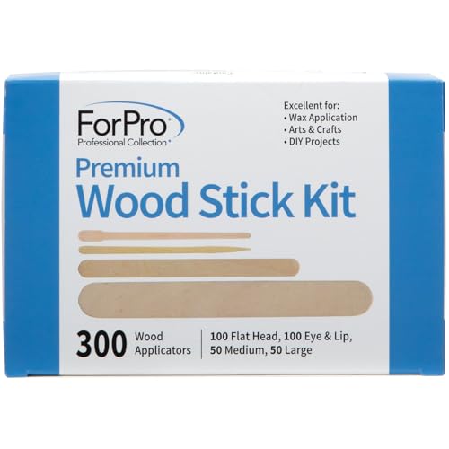 ForPro 300ct Premium Wood Sticks Kit for Hair Removal & Crafts