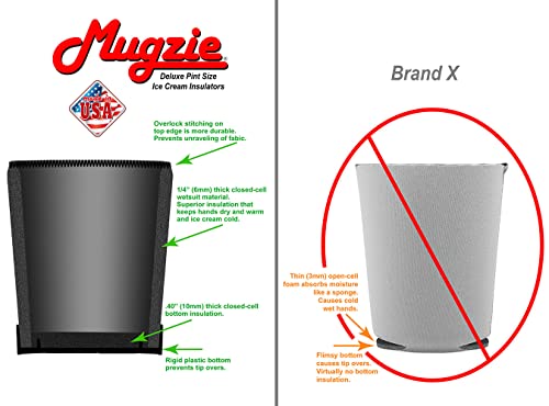 Mugzie Deluxe Ice Cream Pint Holder - Neoprene Insulator Sleeve