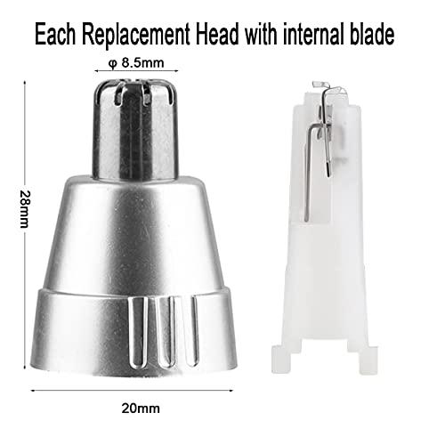 GOMINYUF 4-Pack Nose & Ear Trimmer Replacement Heads with Cleaning Brush