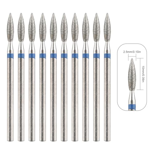 10Pcs Flame Shape Nail Drill Bits - Professional Cuticle Care