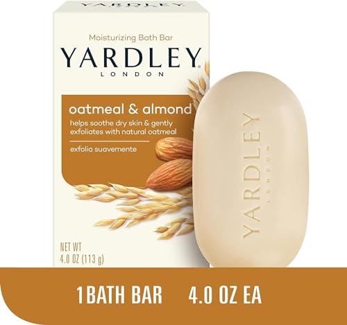 Yardley Oatmeal & Almond Bar Soap Pack of 4 - 4 Ounce Each, Moisturizing & Luxurious