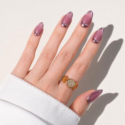SXC Cosmetics Press On Nails X1 Series Short Almond 036 Amethyst Velvet