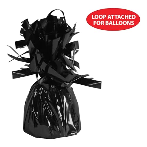 Beistle Black Balloon Weights - 6 Pack, 6 Oz Centerpiece Holders