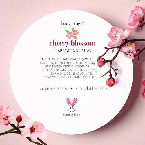 Bodycology Cherry Blossom Fragrance Mist – Long-Lasting 8 fl oz (Pack of 2)