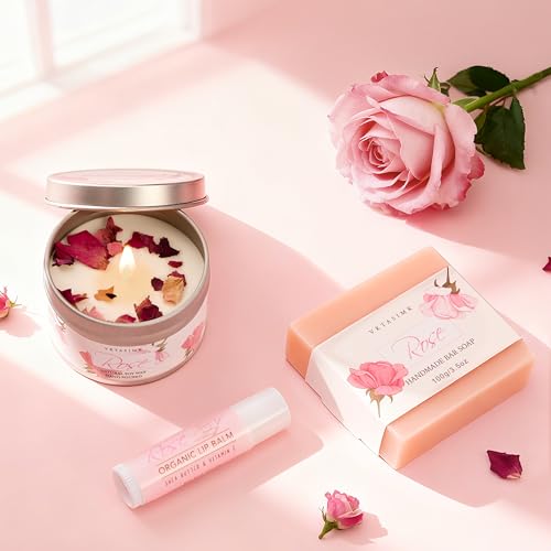 Luxury Rose Spa Gift Set for Women - Relaxing Bath and Body Care Package