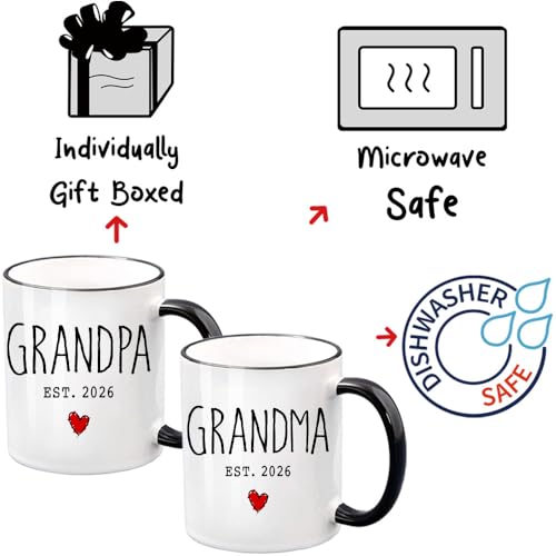 Promoted To Grandparents Mug - Gift for Grandma & Grandpa 2026