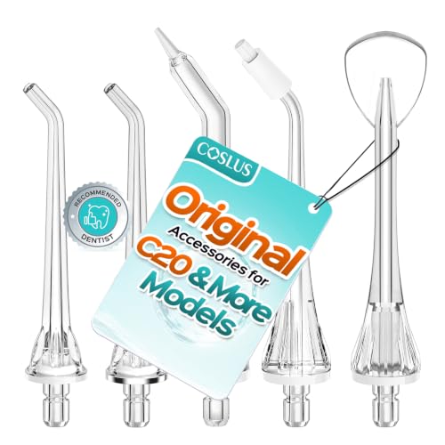 COSLUS 5-Pack Water Flosser Replacement Tips for C20 C50 C51 E40 Models