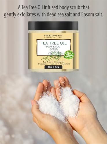First Botany Tea Tree Oil Salt Body & Foot Scrub for Exfoliation