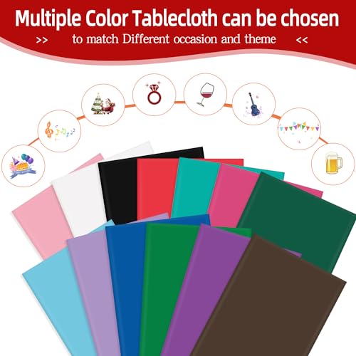 Tujol Hot Pink 6-Pack 84" Disposable Plastic Tablecloths