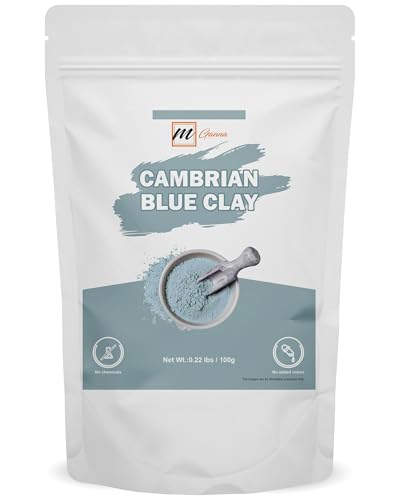 mGanna Cambrian Blue Clay - 100g for Face Masks, Body Wraps & Scrubs