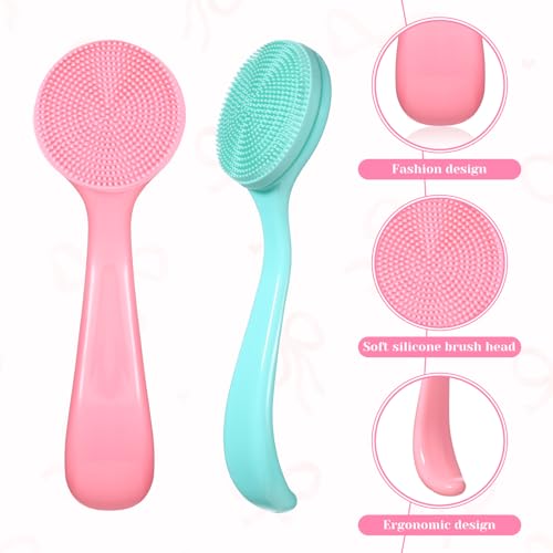 2-Pack Silicone Facial Cleansing Brush Set - Exfoliating Scrubbers