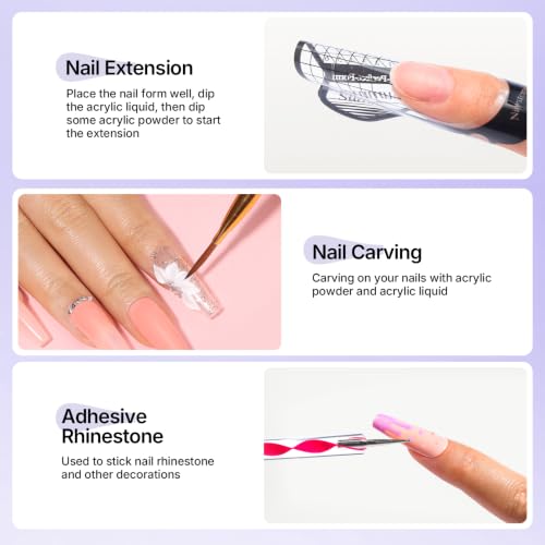 VANSISOS Acrylic Nail Kit-l for Beginners - Large Capacity, Self-Leveling & Bubble-Free, Long-Lasting Nail Extension Set