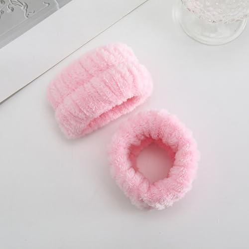 Soft Spa Headbands & Wristbands Set for Makeup & Skin Care