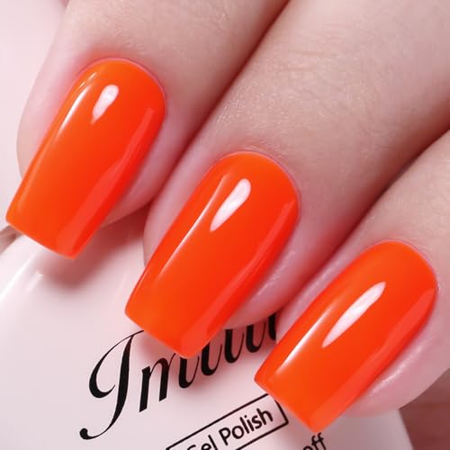 Imtiti Neon Orange Gel Polish - Long Lasting, High Gloss 10ml