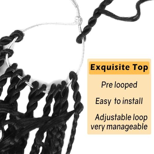 NISEYO Short Boho Goddess Box Braids Crochet Hair 8 Inch 1B - Pack of 8 Black Women