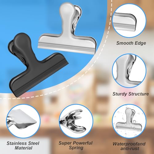 FOWIDALIXG 22 Pack Heavy Duty Stainless Steel Chip Clips