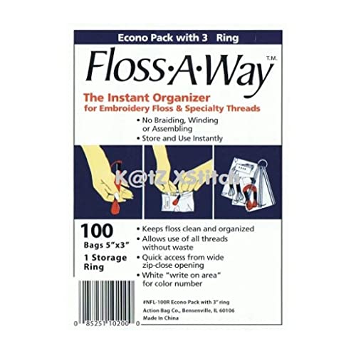 Floss-A-Way Organizer for Embroidery Floss - 100-Pack, 3x5 Inch