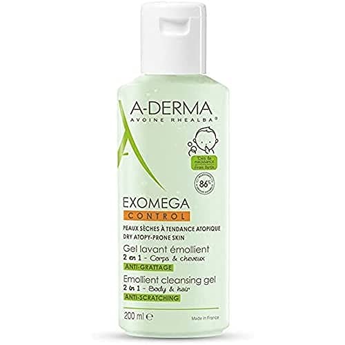A-Derma Exomega Control 2in1 Emollient Cleansing Gel 200ml for Dry Skin