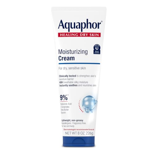 Aquaphor Moisturizing Cream with Hyaluronic Acid - 8 OZ for Dry Skin