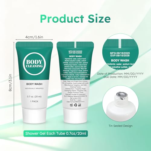 Travel Size Body Wash Set - 30 Mini 0.7 Fl Oz Shower Gels