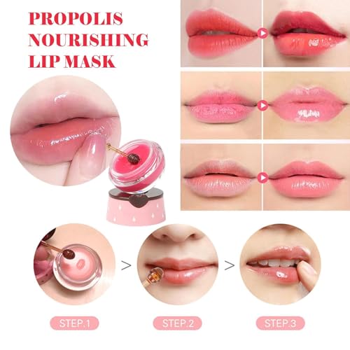 8-Piece Honey Bee Lip Balm and Sleeping Mask Set for Dry, Cracked Lips