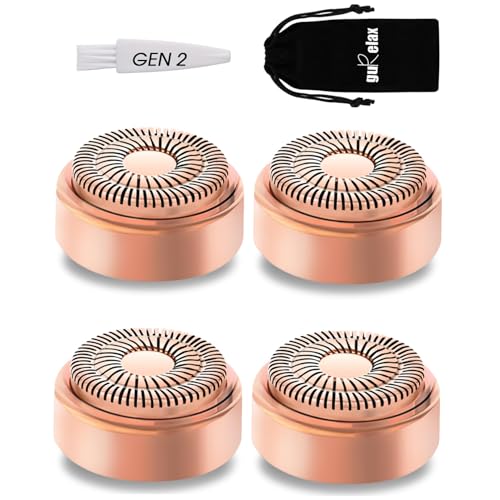 Gurelax Rosegold Replacement Heads for Facial Hair Remover 18K Gold, 4pcs for Finishing Touch Flawless Gen 2