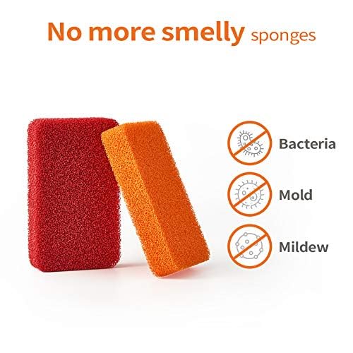 Liflicon Heavy Duty Silicone Scrubber Sponges - 4 Pack
